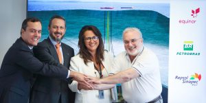 Thiago Penna, Diretor do Projeto BM-C-33 na Equinor; Alejandro Ponce, CEO Repsol Sinopec Brasil; Verônica Coelho, CEO Equinor e Jean Paul Prates, CEO Petrobras.